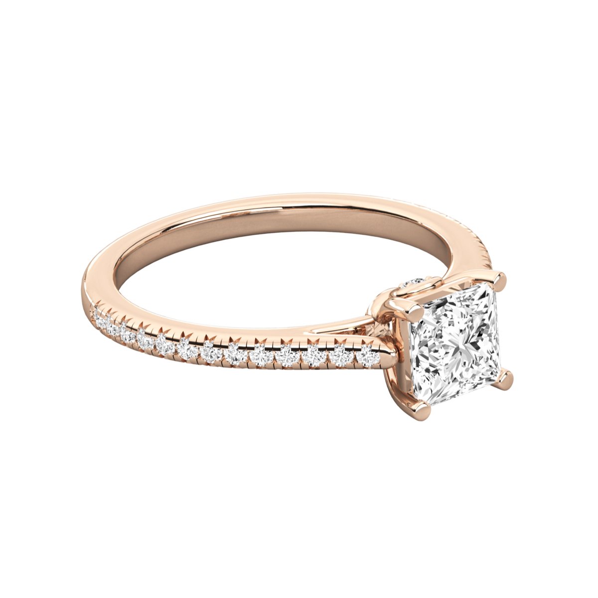 Radiant Halo Solitaire Ring 019 - Image 5