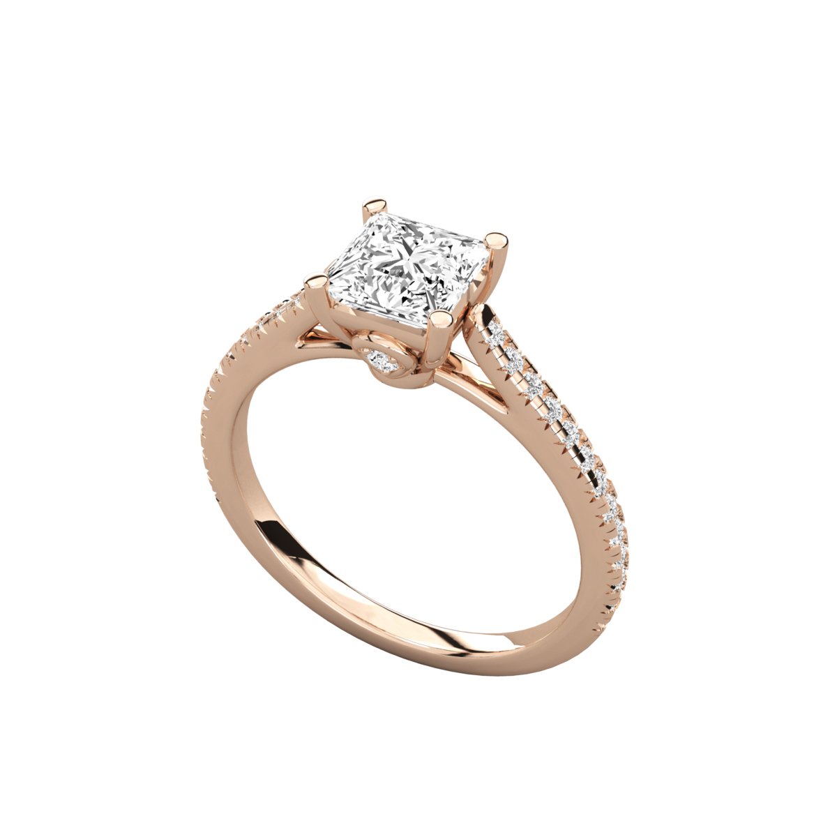 Radiant Halo Solitaire Ring 019 - Image 4