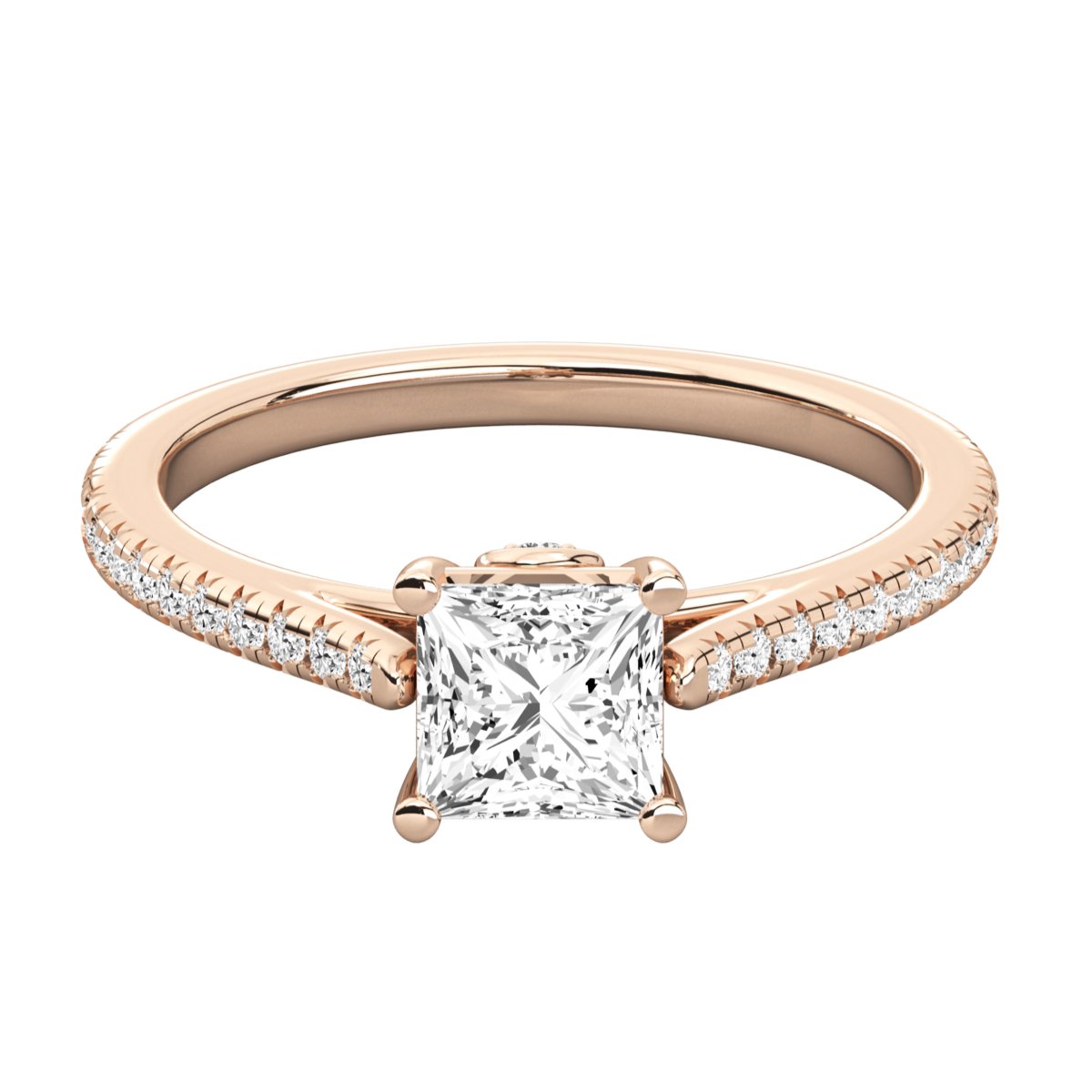 Radiant Halo Solitaire Ring 019 - Image 8