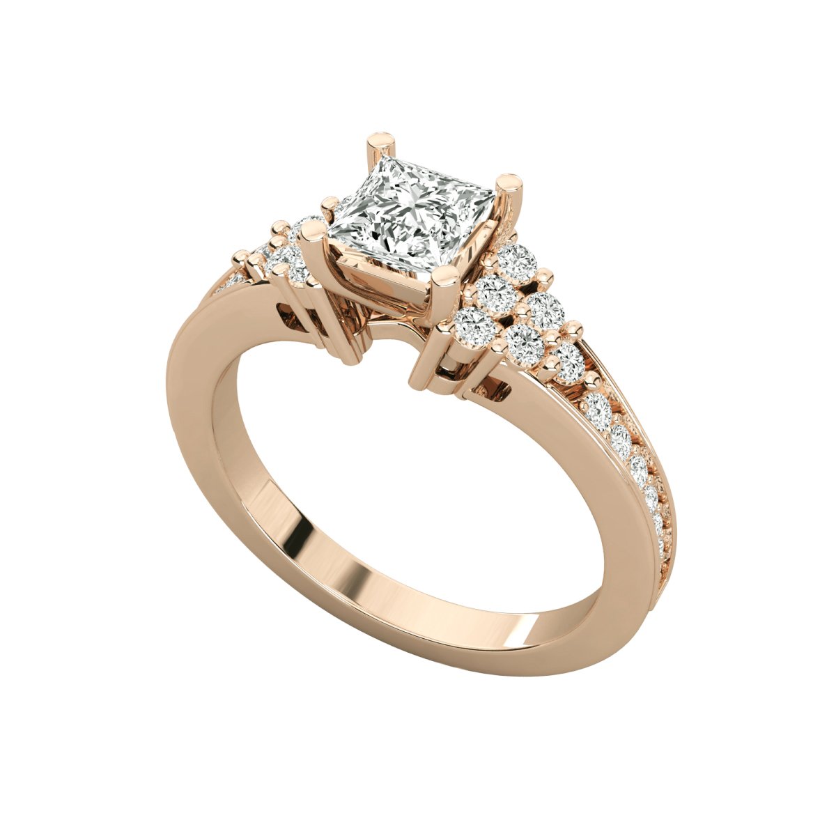 Radiant Halo Solitaire Ring 020 - Image 3