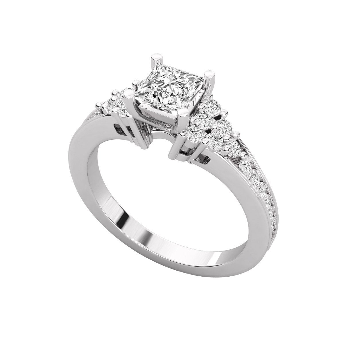 Radiant Halo Solitaire Ring 020 - Image 4