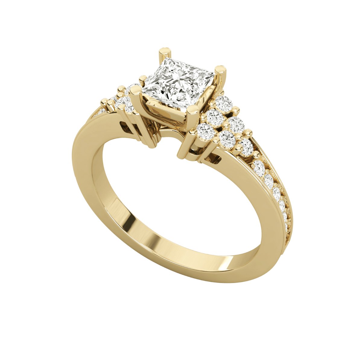 Radiant Halo Solitaire Ring 020 - Image 2