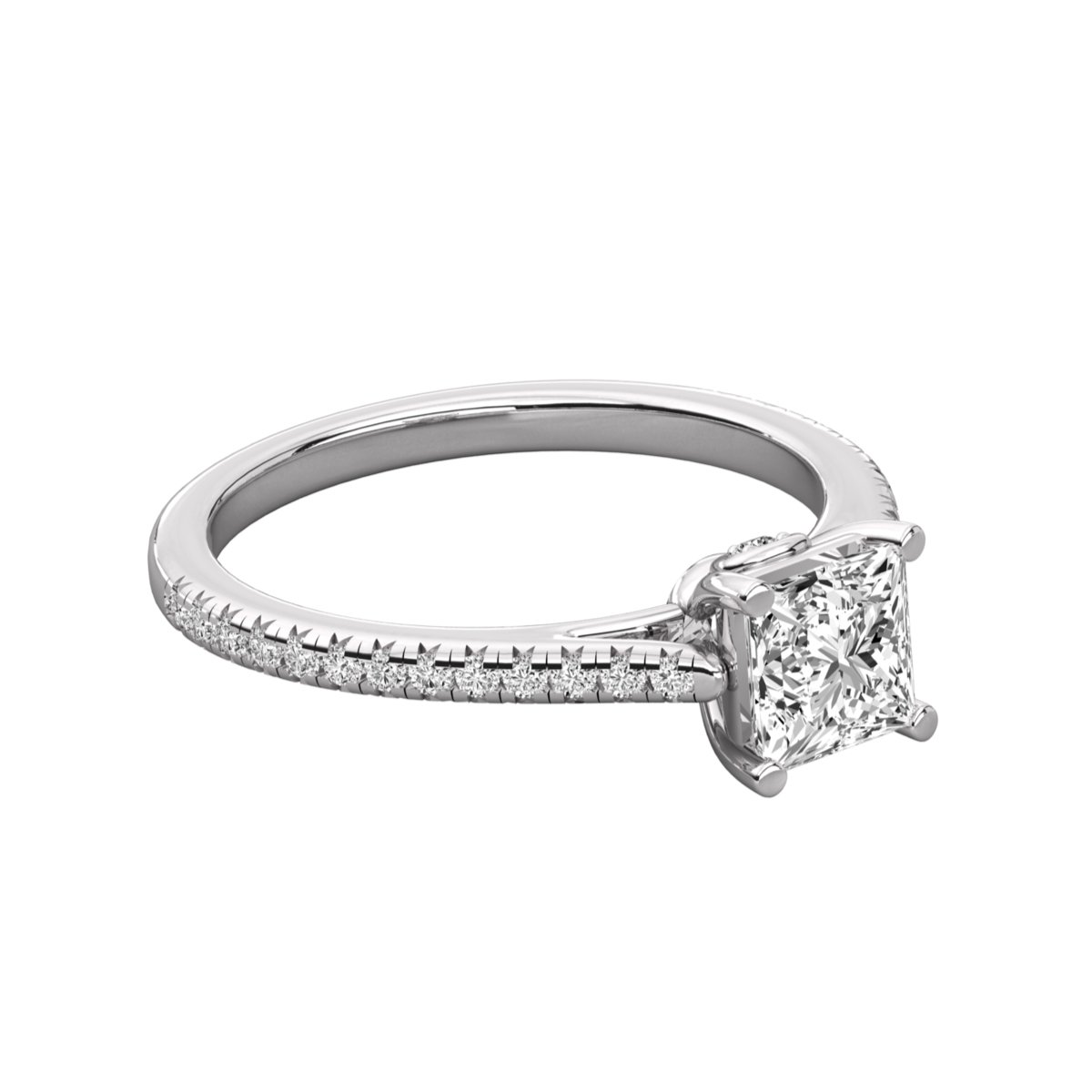 Radiant Halo Solitaire Ring 019 - Image 6