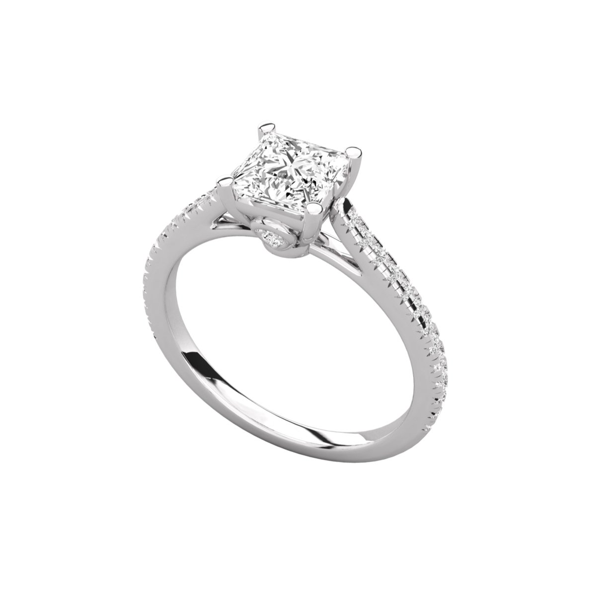 Radiant Halo Solitaire Ring 019 - Image 3