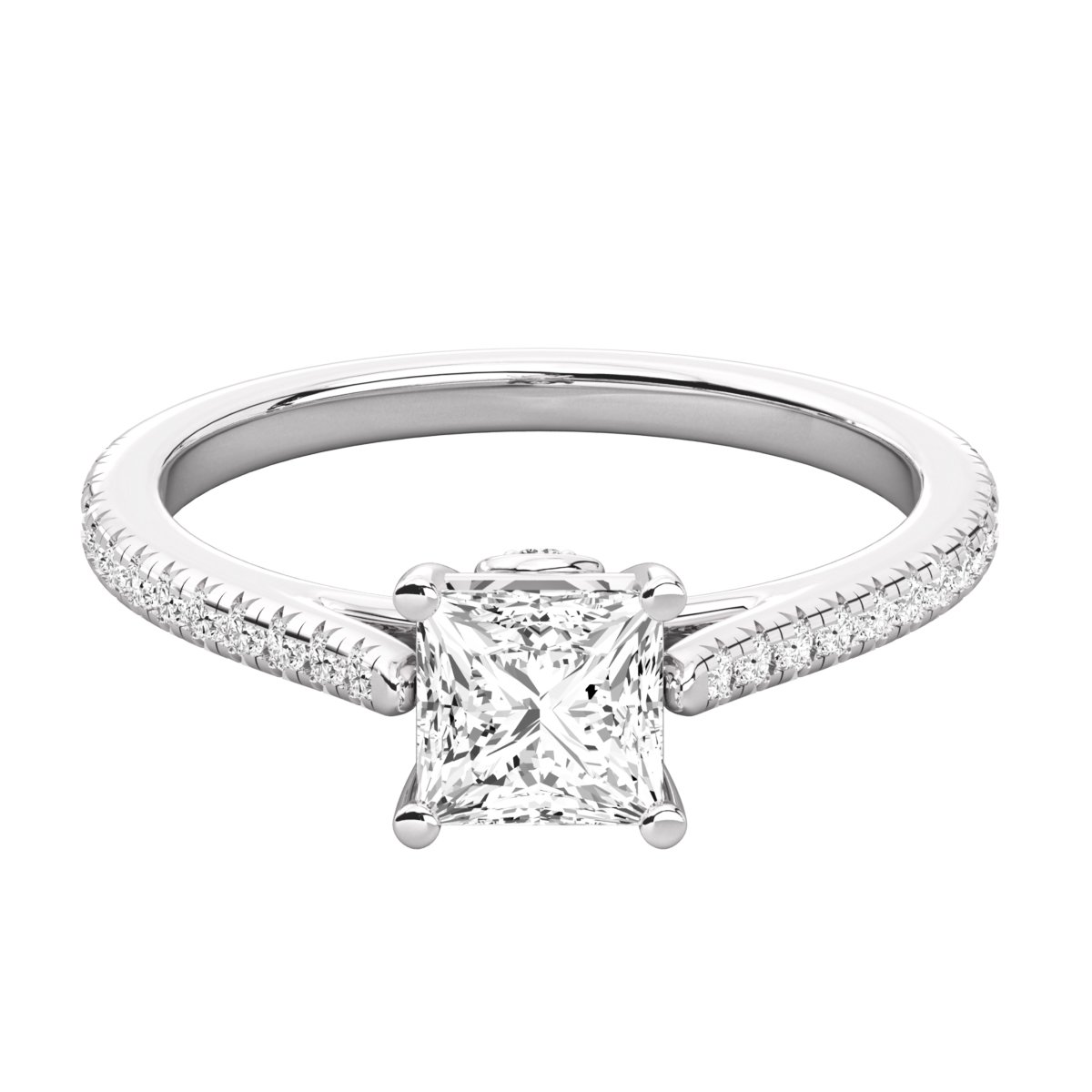 Radiant Halo Solitaire Ring 019 - Image 9