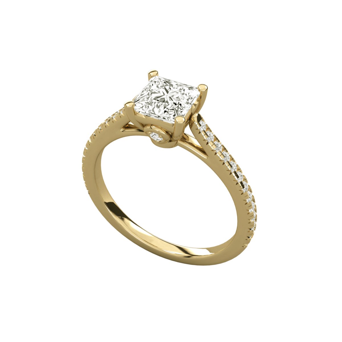 Radiant Halo Solitaire Ring 019 - Image 2