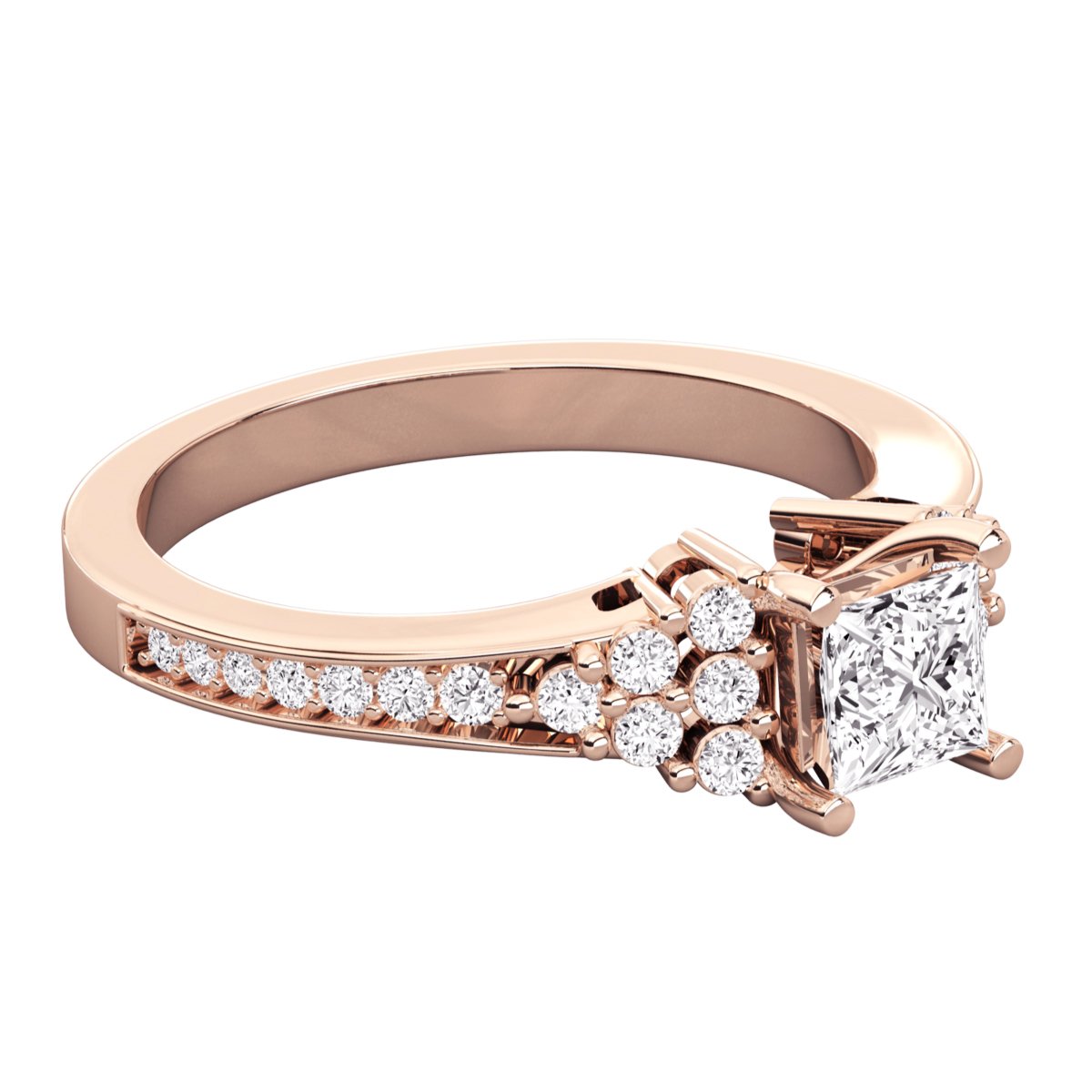 Radiant Halo Solitaire Ring 020 - Image 8