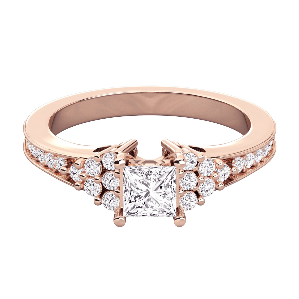 Radiant Halo Solitaire Ring 020 - Image 7