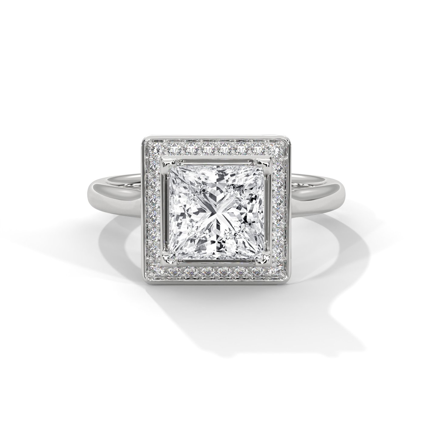 Radiant Halo Solitaire Ring 013