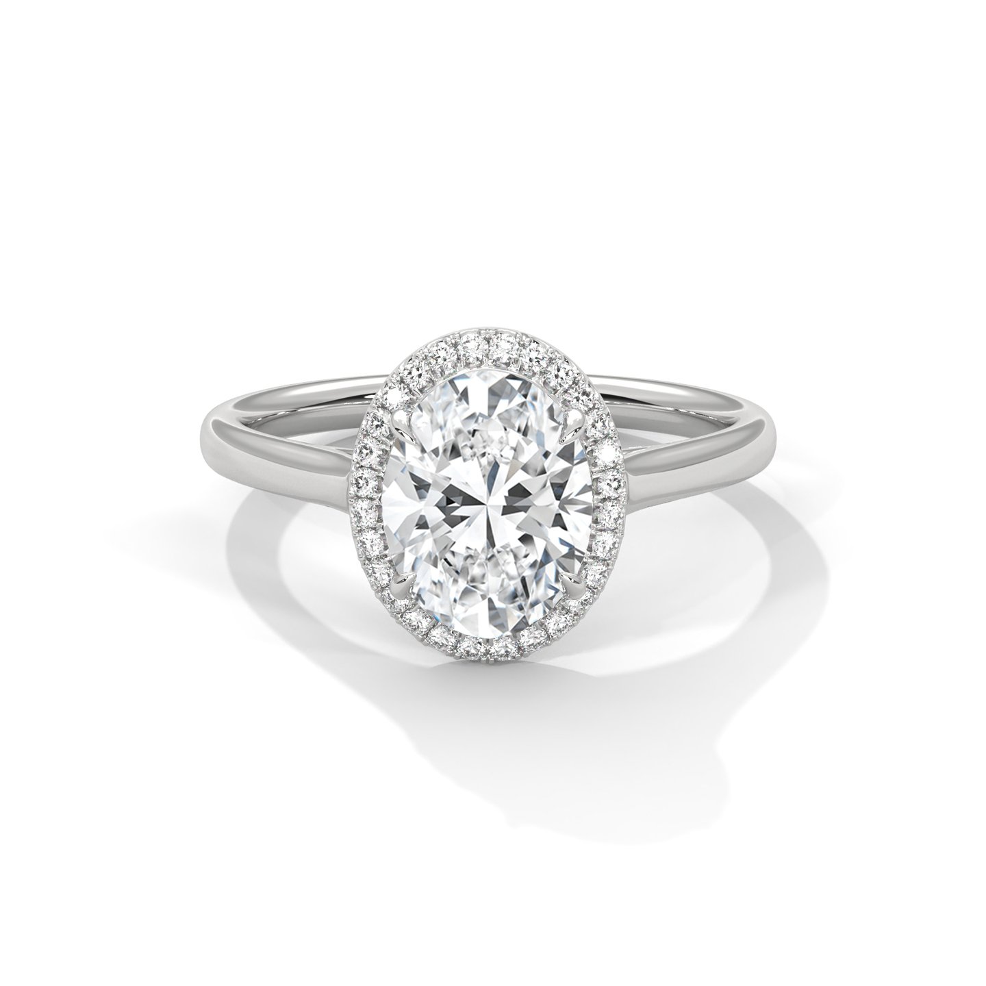 Oval Halo Solitaire Ring 023