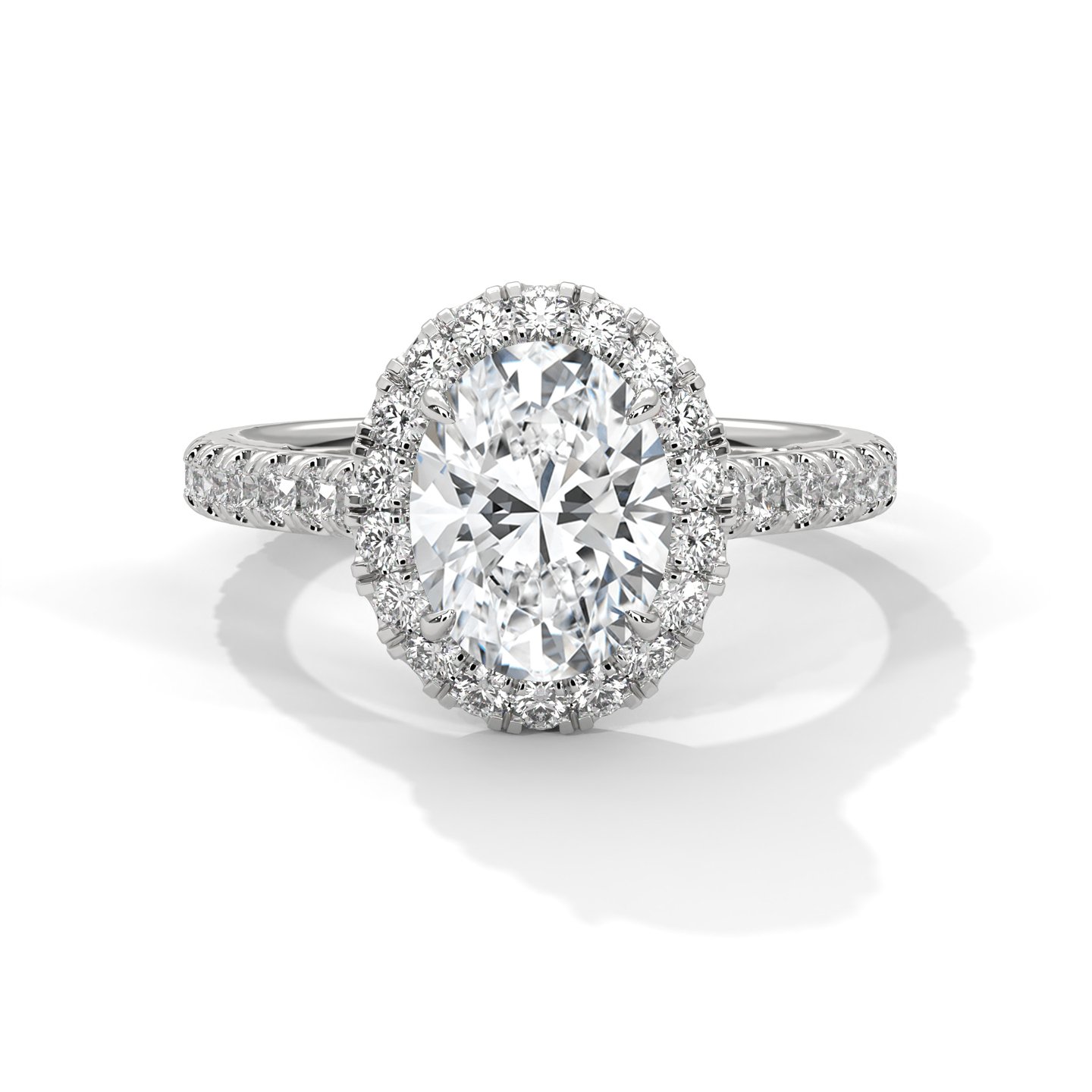 Oval Halo Solitaire Ring 024