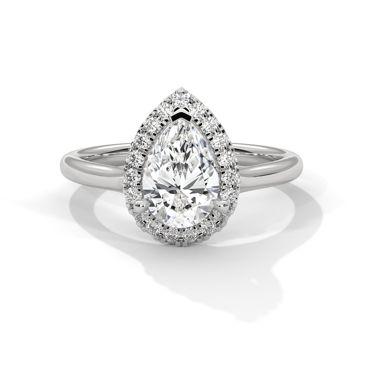 The Pear Three-Stone Solitaire Ring 009
