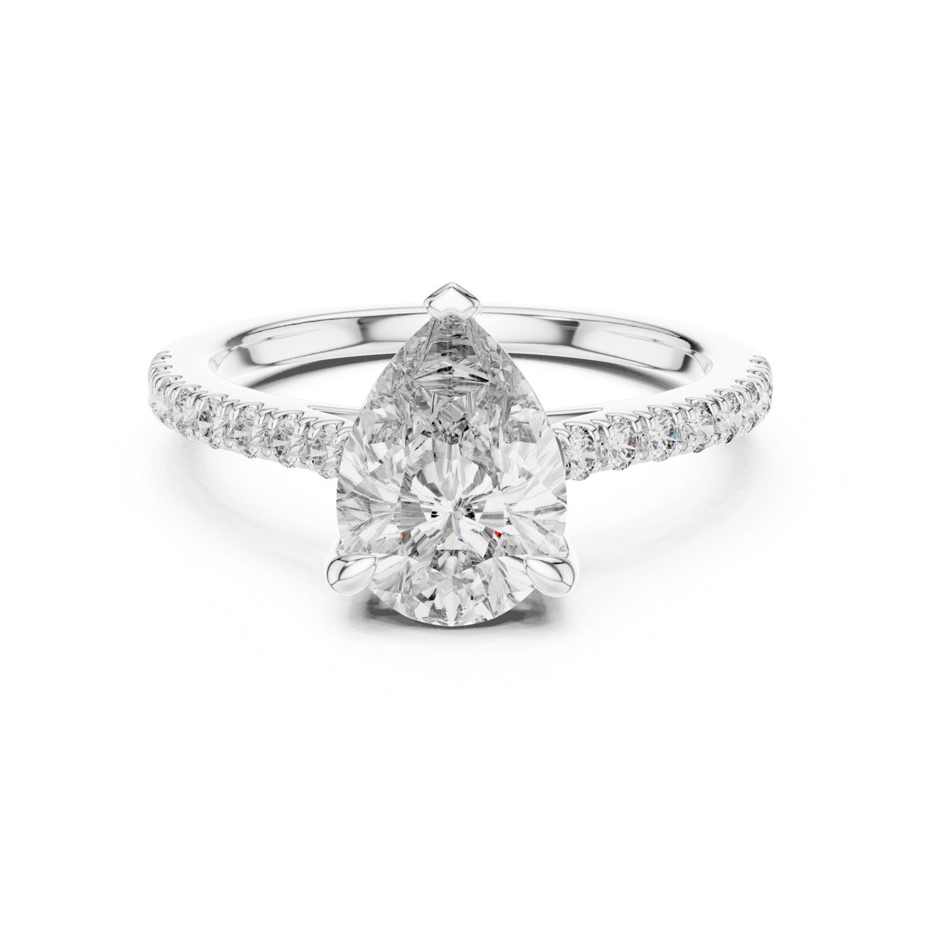 The Pear Three-Stone Solitaire Ring 010