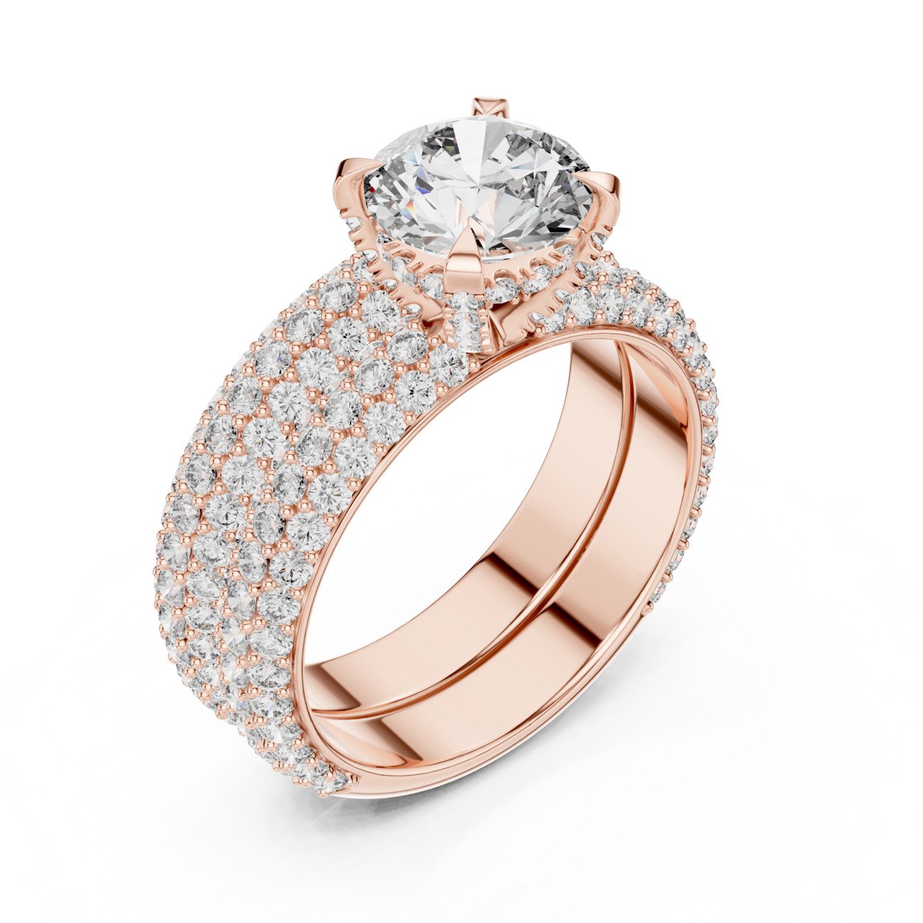 Round Halo Solitaire Ring with Fit 004 - Image 5
