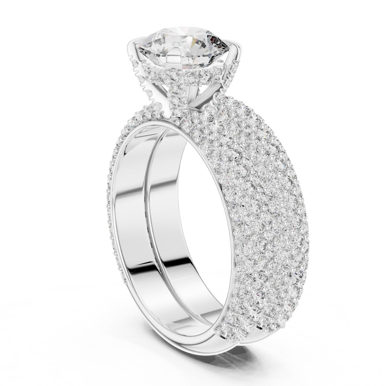 Round Halo Solitaire Ring with Fit 004 - Image 3