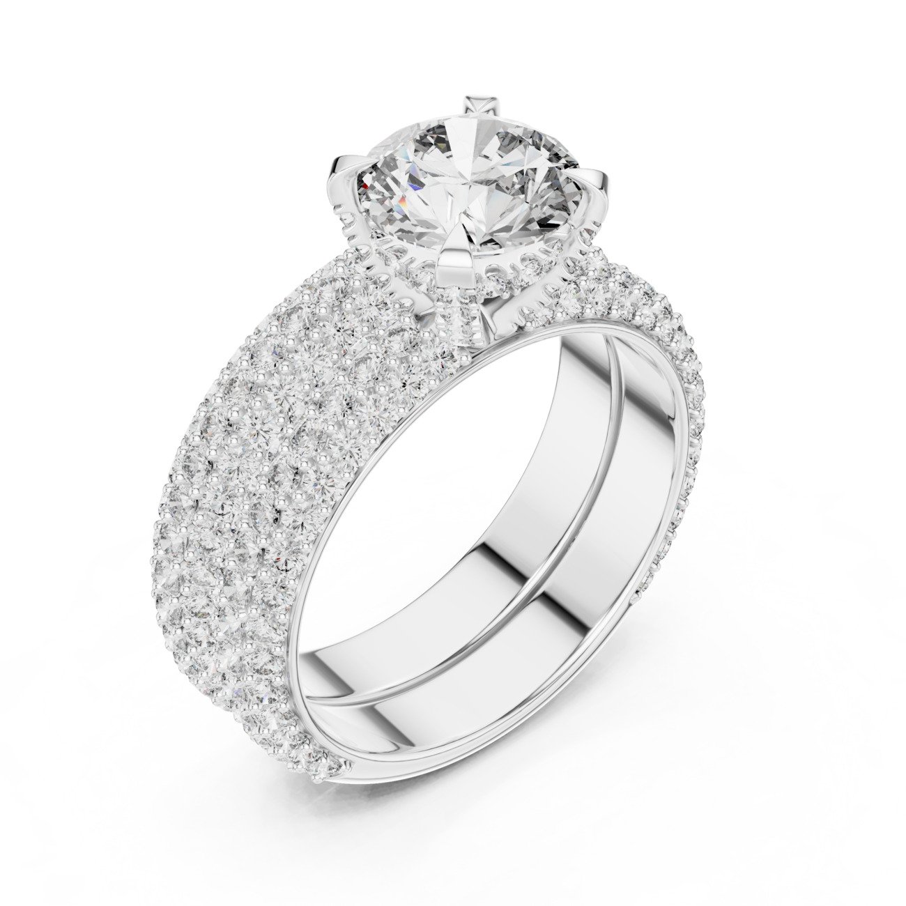 Round Halo Solitaire Ring with Fit 004 - Image 6