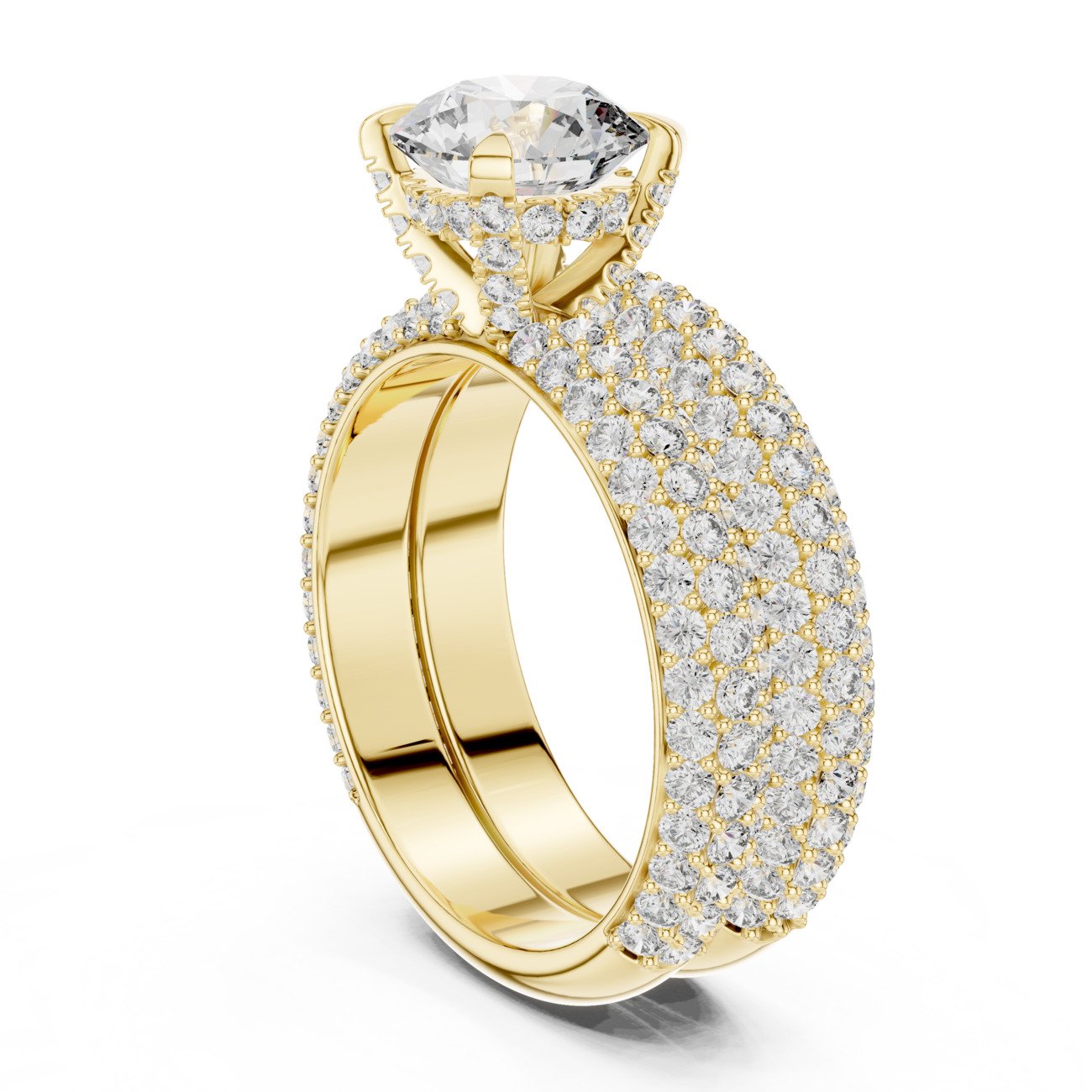 Round Halo Solitaire Ring with Fit 004 - Image 2