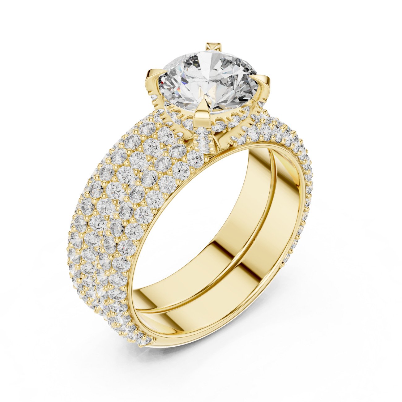Round Halo Solitaire Ring with Fit 004 - Image 7