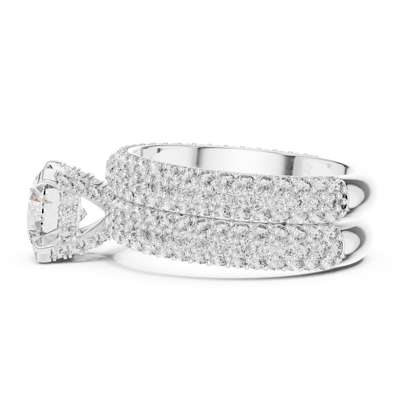 Round Halo Solitaire Ring with Fit 004 - Image 8